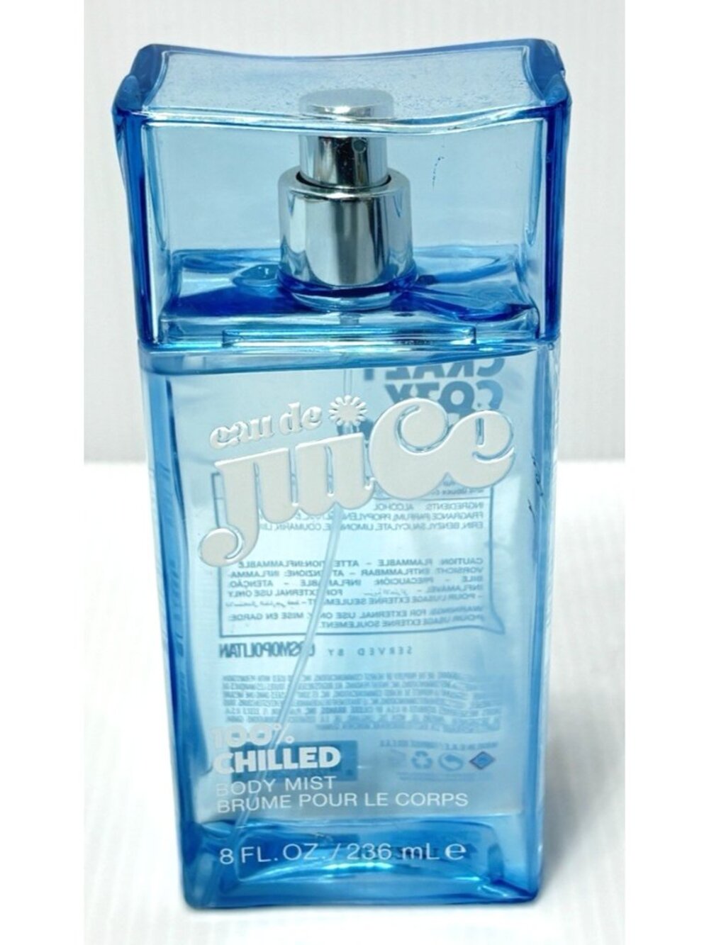 Eau de Juice 100% Chilled Body Mist 8 fl oz 236ml Blue Juice Box Bottle